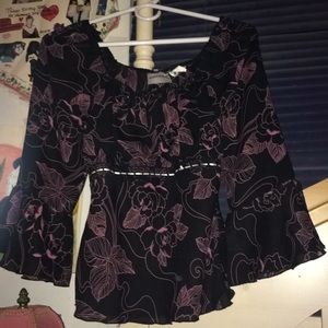 Black top with purple flowering